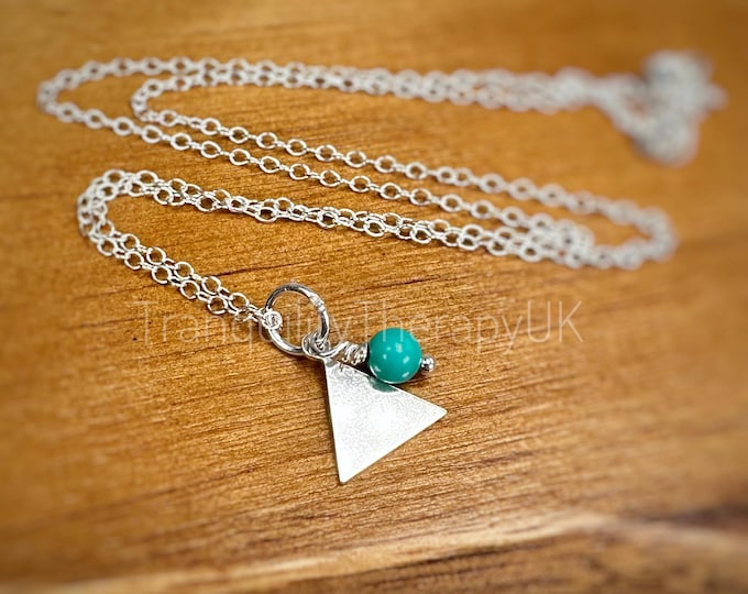 Triangle Necklace, Sterling Silver, Birth Month, Incl Card,Birthstone Gift. Jewellery, Birthstone Gifts,Geometric, Jewelry,Optional Gift Box