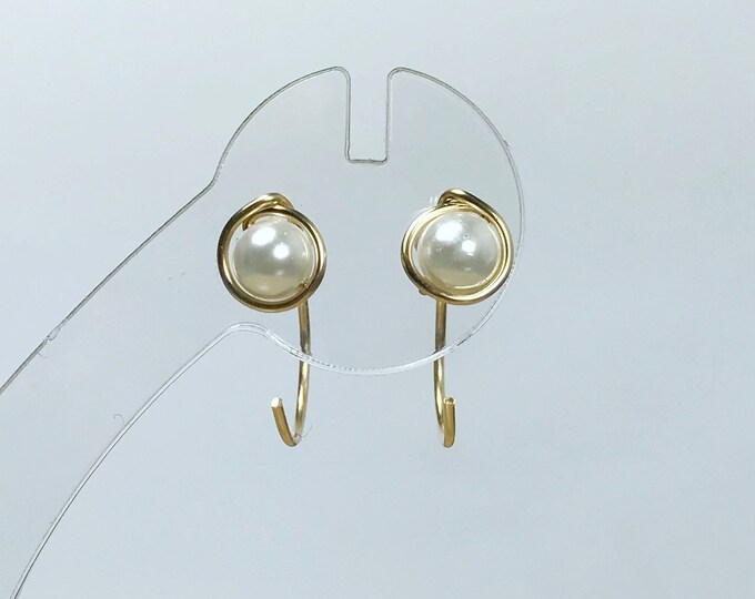 Pearl Reverse Hug Hoop Stud Earrings. Reverse Huggie Earrings. Incl Gift Box & Info Card. Pearl Earrings. June Birthstone. Wedding Jewelry.
