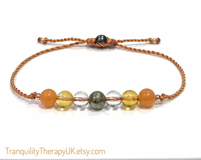 Enhance Creativity and Inspiration. Designing. Painting. Crafts. Art. Wish Bracelet. Crystal Therapy.Pyrite.Clear Quartz.Citrine.Aventurine.