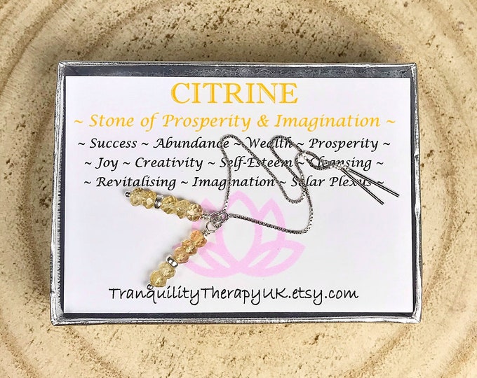 Citrine Threader Earrings: Dainty Sterling Silver, November Birthstone