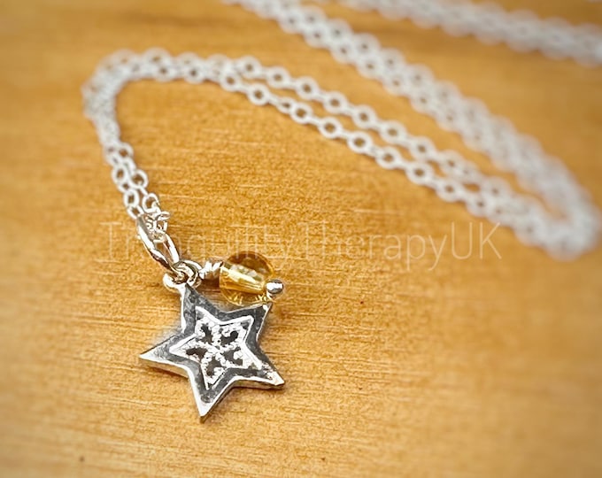 Star Necklace, Sterling Silver, Birth Month, Incl Card, Birthstone Gift. Jewellery, Birthstone Gifts, Celestial Jewelry, Optional Gift Box