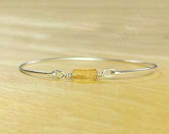 Imperial Topaz Bracelet. Topaz Bangle. November Birthstone Gifts. Birthstone Bracelet. Incl Gift Box & Card. Topaz Jewelry Gifts for Her