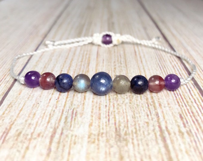 Third Eye Chakra Bracelet. Open Up Your Third Eye Kyanite, Spectrolite Labradorite, Auralite23,High Vibrational Energy. Intuition.Meditation