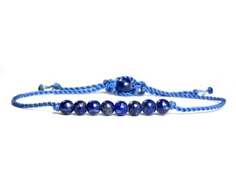 Lapis Lazuli Bracelet. Gift. Birthday Gifts. Dainty Skinny Bracelet. Throat Chakra Bracelet. September Birthstone. Communication. Friendship