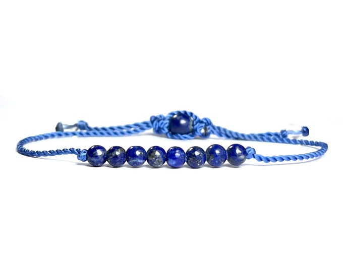 Lapis Lazuli Bracelet. Gift. Birthday Gifts. Dainty Skinny Bracelet. Throat Chakra Bracelet. September Birthstone. Communication. Friendship