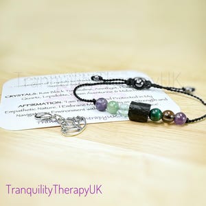 Empath 2 Bracelet. Aura Shield. Raw Black Tourmaline. Disperse Negative Energy. Positivity. Empath Protection. Stability. Strength