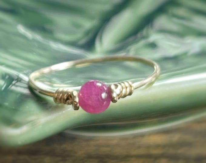 Handmade Genuine Ruby Ring: 925 Sterling Silver, July Birthstone