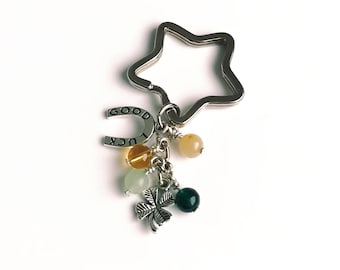 Good Luck, Wealth & Abundance. Prosperity Protect and Attract. Crystal Healing Therapy. Bag Charm, Bag Clip, Keyring. Lucky Charm.