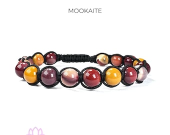Mookaite Bracelet. Mens Shamballa Bracelet. Good Luck & Protection Bracelet. Made to Measure. Mens Gemstone Gifts. Crystal Gift Sets for Him