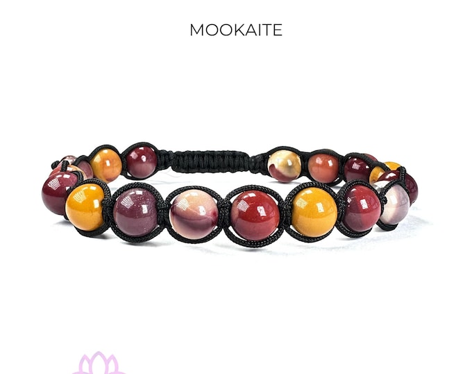 Mookaite Bracelet. Mens Shamballa Bracelet. Good Luck & Protection Bracelet. Made to Measure. Mens Gemstone Gifts. Crystal Gift Sets for Him