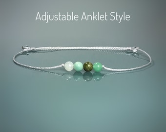 Moonstone Pregnancy Anklet: Gemstone Support, 925 Sterling Silver