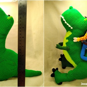 15 inches Big Dinosaur Rex _ English Crochet Pattern for instant download _ Toy story inspired image 7