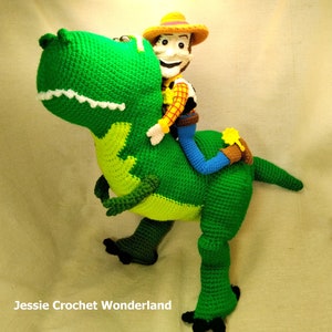 15 inches Big Dinosaur Rex _ English Crochet Pattern for instant download _ Toy story inspired image 3