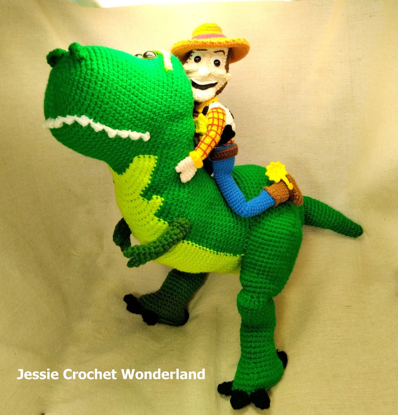 15 inches Big Dinosaur Rex _ English Crochet Pattern for instant download _ Toy story inspired image 3