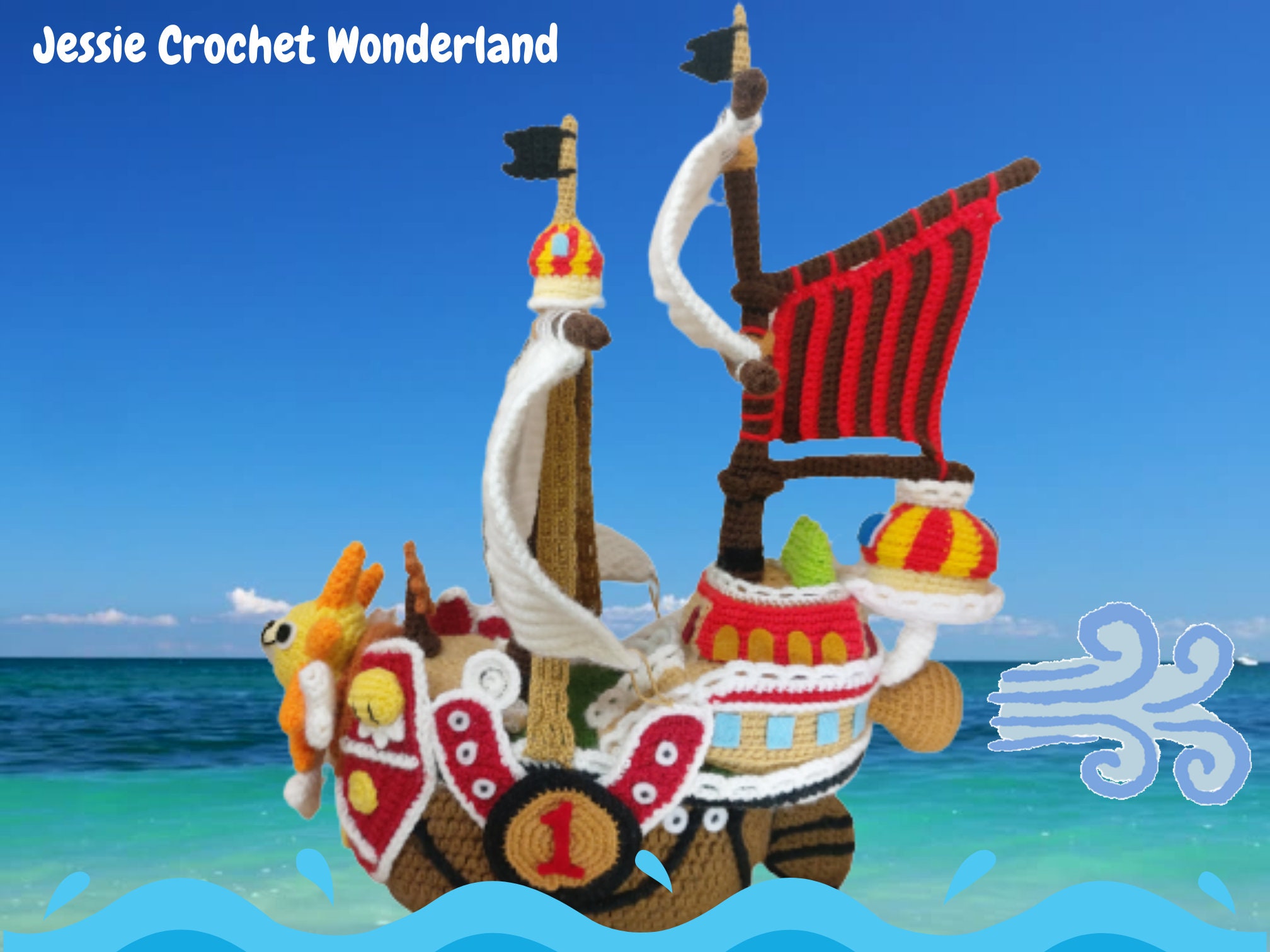 One Piece Action Figures - Floating Merry Thousand Sunny Barco Fluid Drift  3D Ship Bottle