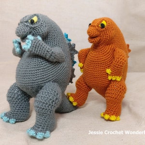Crochet Godzilla Couple_ Godzilla Monsterverse _ PDF English crochet pattern of Godzilla