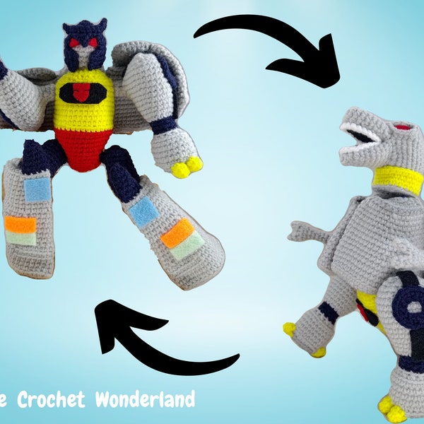 Crochet Transformers Dinobot Grimlock _ Tyrannosaurus _ PDF English crochet pattern of Transformers