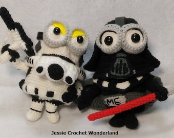 Minions Stormtrooper and Darth Vader _ Star Wars _ English Crochet Pattern