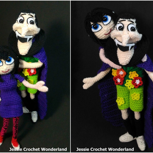 Count Dracula and Mavis @ Hotel Transylvania _ Hotel Transylvania 3 Summer Vacation _ English Crochet Pattern