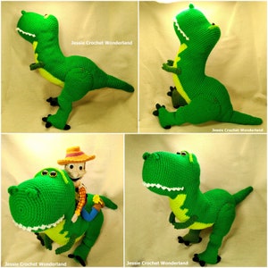 15 inches Big Dinosaur Rex _ English Crochet Pattern for instant download _ Toy story inspired image 4