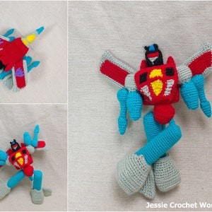 Crochet Transformers Decepticon Starscream_ crochet airplane _ PDF English crochet pattern of Transformers