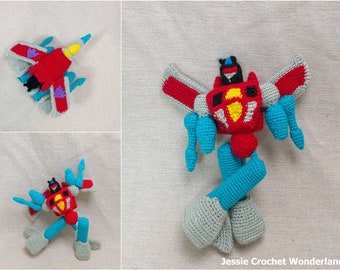 Crochet Transformers Decepticon Starscream_ crochet airplane _ PDF English crochet pattern of Transformers