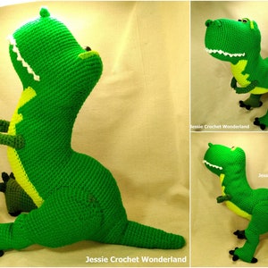 15 inches Big Dinosaur Rex _ English Crochet Pattern for instant download _ Toy story inspired image 2