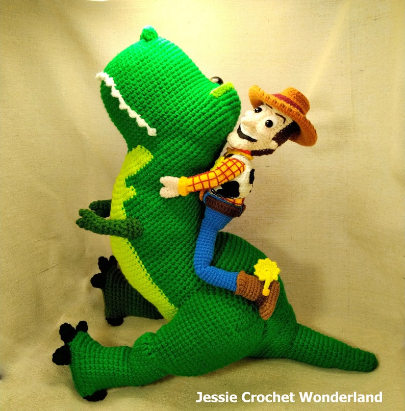 15 inches Big Dinosaur Rex _ English Crochet Pattern for instant download _ Toy story inspired image 5