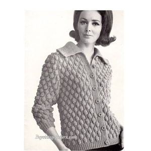 vintage Jacket Knitting pattern in PDF instant download version , PDF downloadable