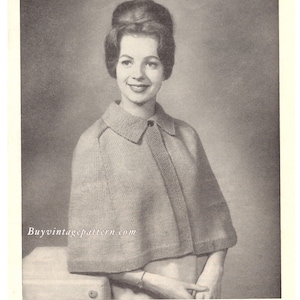 Vintage Lady&#39;s Cape Strickmuster in PDF-Sofortdownload-Version, PDF herunterladbar