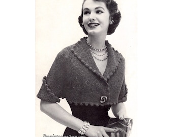Vintage Shrug Knitting pattern in PDF instant download version , PDF downloadable