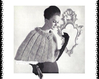 Vintage Mohair Cape PDF knitting pattern