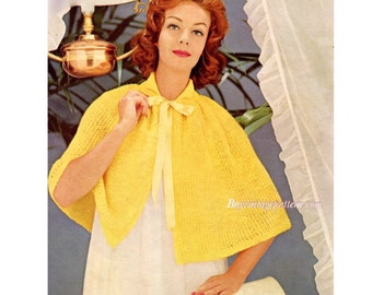 Vintage Yellow Bed Cape Knitting pattern in PDF instant download version