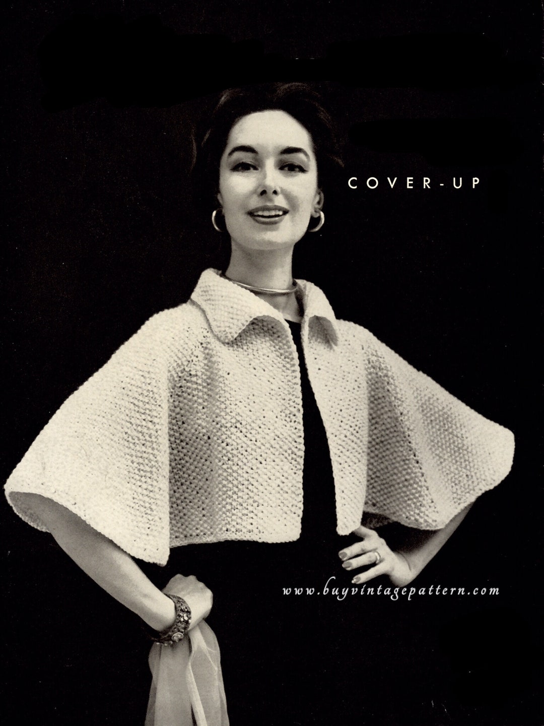 Vintage Cape Knitting Pattern in PDF Instant Download Version , PDF ...