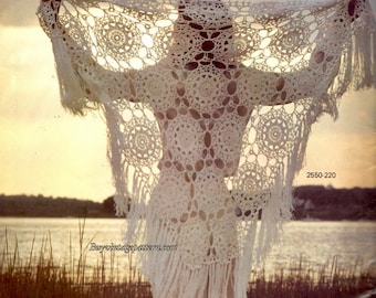 Vintage Shawl crochet pattern downloadable PDF English