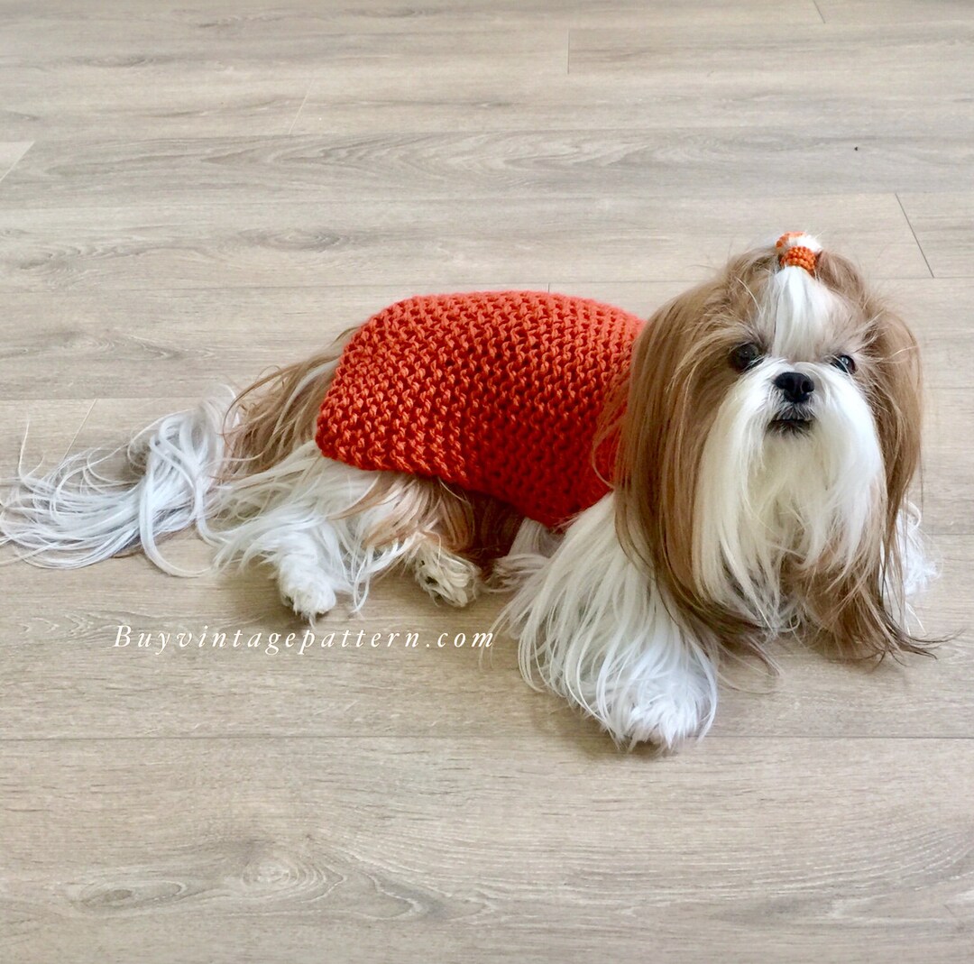 Retro Dog Coat Knitting Pattern in PDF Instant Download Version