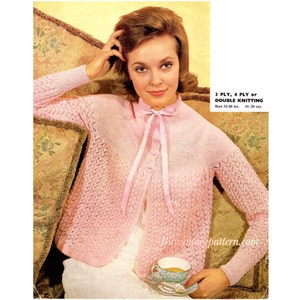 Vintage Bed Jacket knitting pattern in PDF instant download version