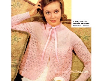 Vintage Bed Jacket knitting pattern in PDF instant download version