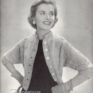 Vintage Cardigan kniting pattern in PDF instant  download version  , PDF downloadable