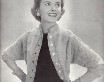 Vintage Cardigan kniting pattern in PDF instant  download version  , PDF downloadable