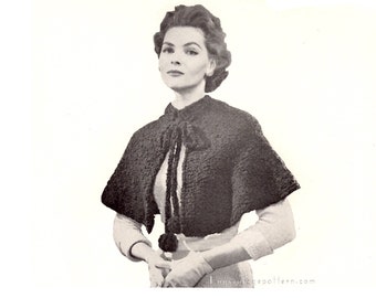 Vintage Cape knitting pattern in PDF instant download version , PDF downloadable