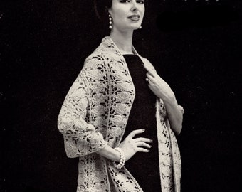 Vintage Stole knitting pattern in PDF instant download version , PDF downloadable