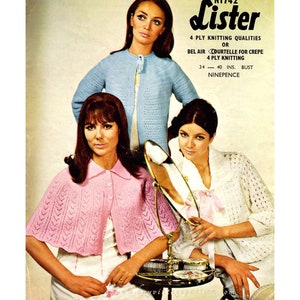 Vintage 3 Bed-Jacket knitting patterns in PDF instant download version , PDF downloadable