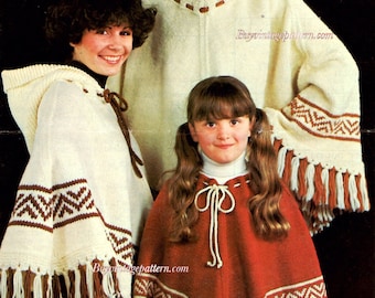 Vintage Ponchos Knitting patterns in PDF instant download version