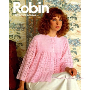 Vintage Bed Jacket Knitting Pattern in PDF instant. download version , PDF downloadable