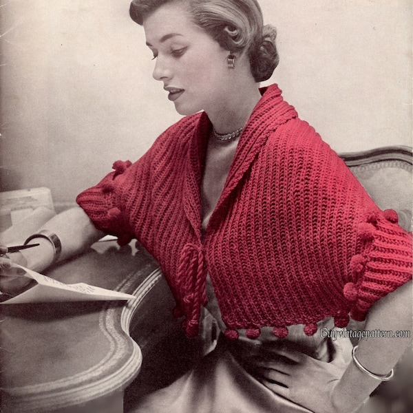 Vintage Bed Shawl Knitting pattern in PDF instant download version , single crochet technique required