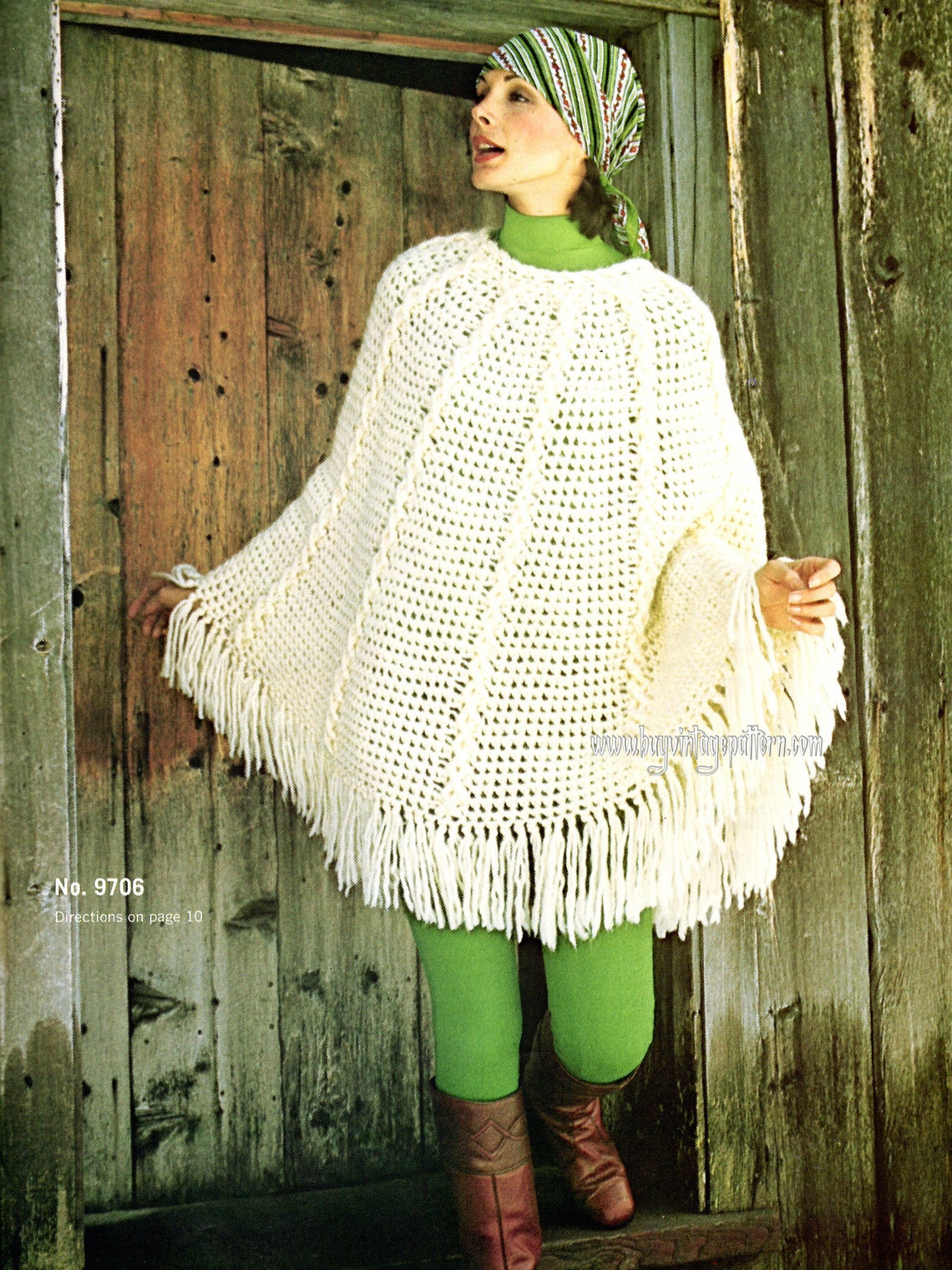 Vintage Poncho Crochet Pattern in PDF Instant Download Version , PDF ...