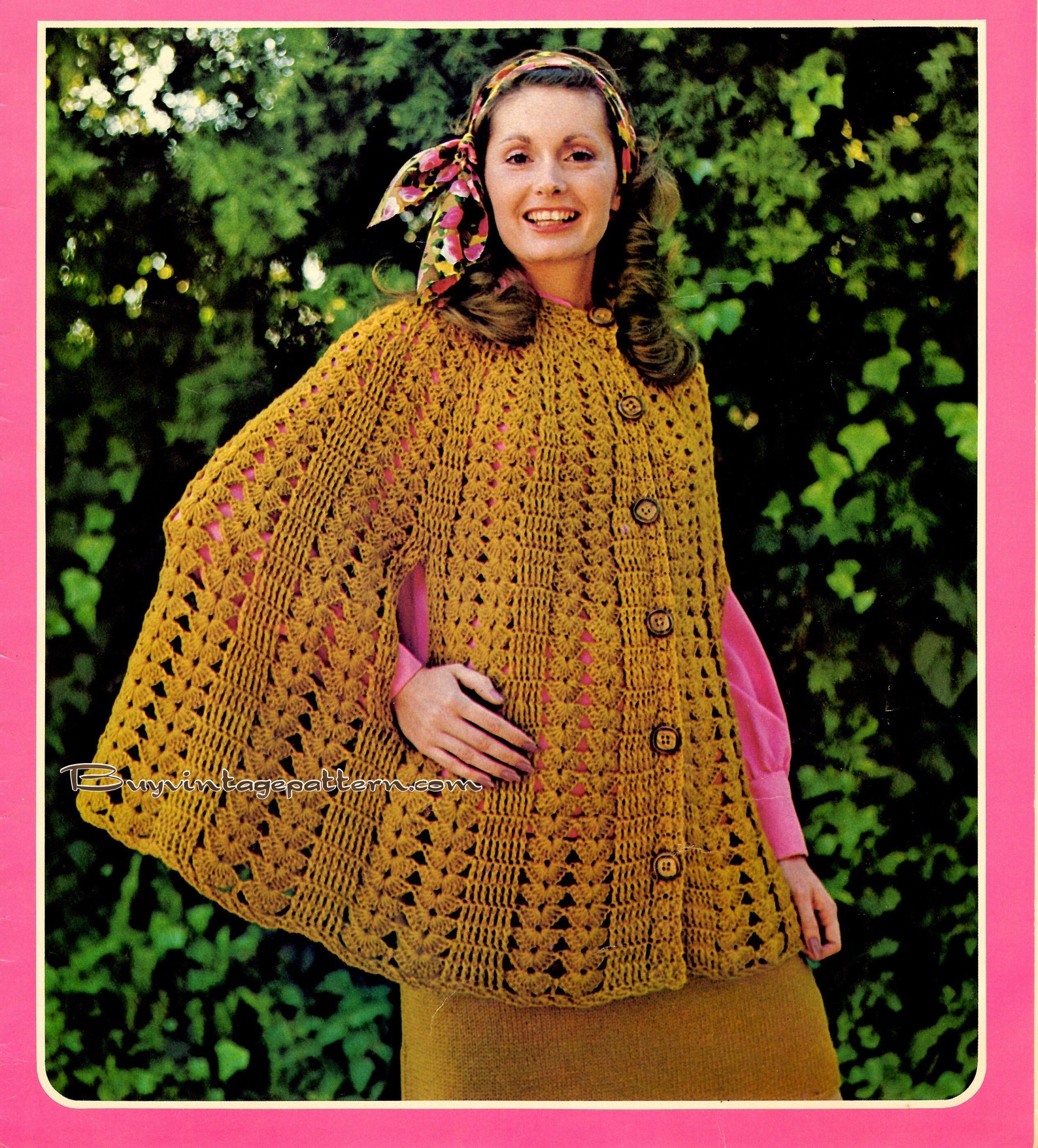 Vintage Poncho Crochet Pattern in PDF Instant Download Version Etsy