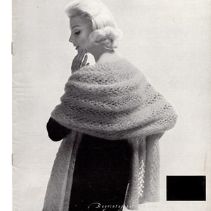 Vintage Mohair Stole knitting pattern in PDF instant download version , PDF downloadable