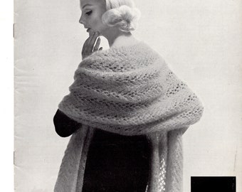 Vintage Mohair Stole knitting pattern in PDF instant download version , PDF downloadable